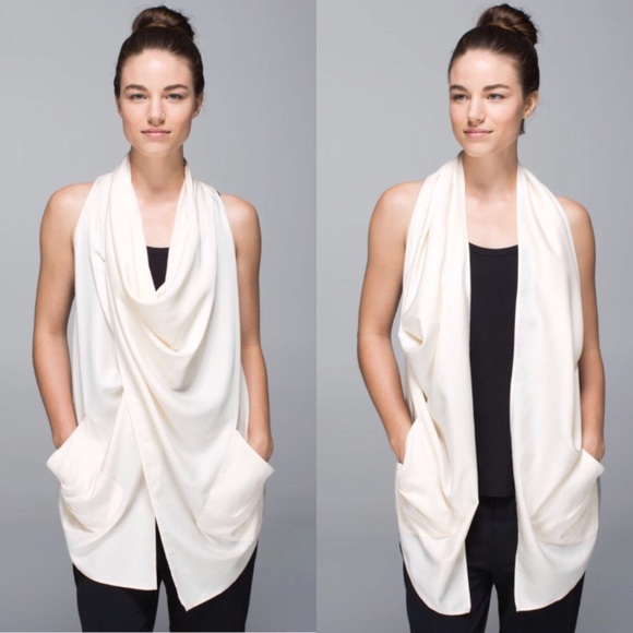 lululemon athletica Jackets & Blazers - Lululemon Tranquility Sleeveless Wrap in Cream